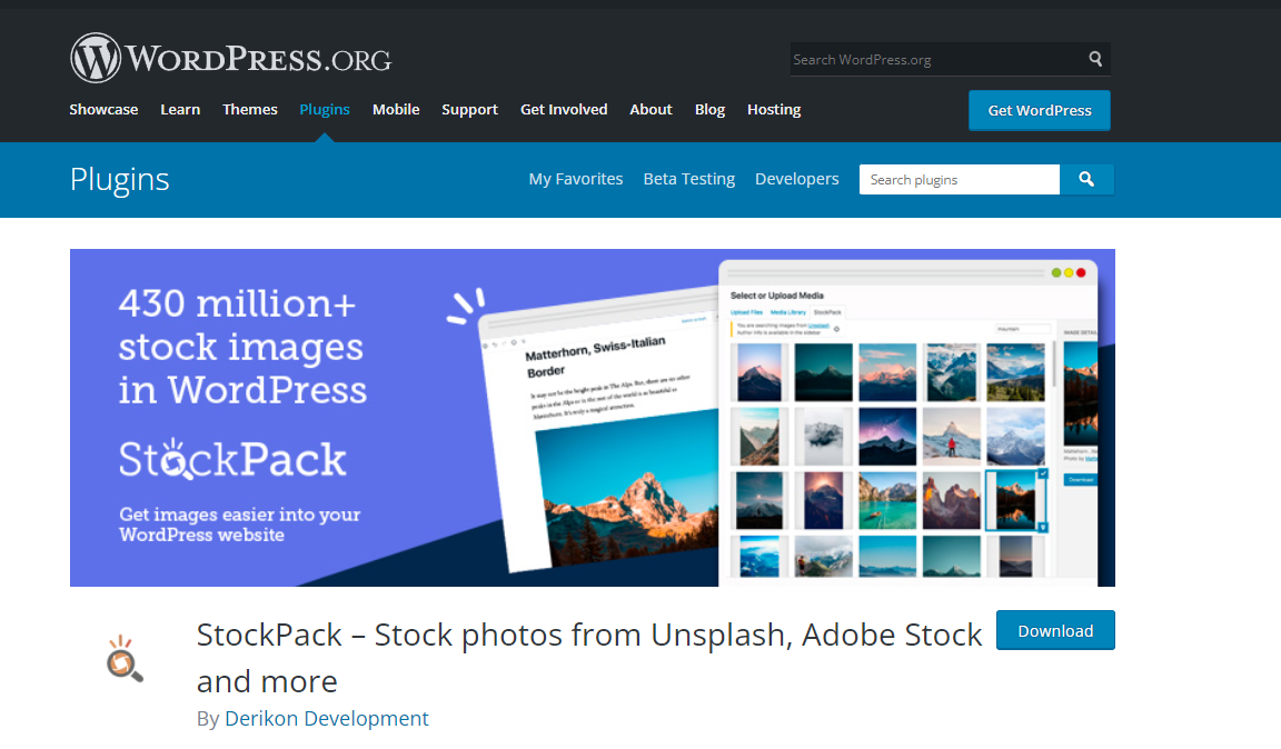 best wordpress plugins to find images: StockPack