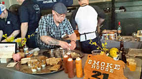 Taste of the Nation Portland, Smokehouse 21 was calling my name with this Smoked Land and Sea tasting with pork and eggs.