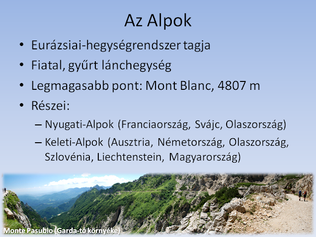 Az Alpok r&eacute;szei