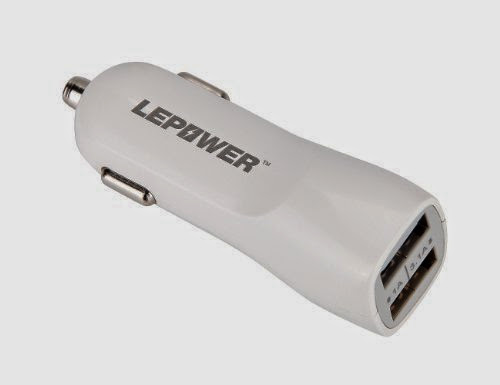  LEPOWER Max 3.1A Dual Port USB Car Charger / High-speed Car Charger for iPhone 5S, 5C, 5, 4S, 4; iPad 5, Air, mini; iPod Touch, nano, All Apple Device, Android Devices and Most USB Powered Devices (White)