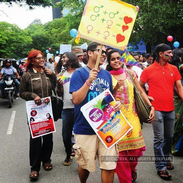 Participants during Queer Pride March, held in Kochi. 