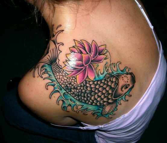 lotus and fish tattoo lotus flower tattoo design