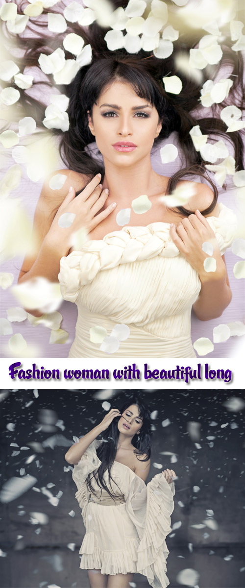 Stock Photo: Fashion woman with beautiful long brown hairs Stock Photo: Fashion woman with beautiful long brown hairs