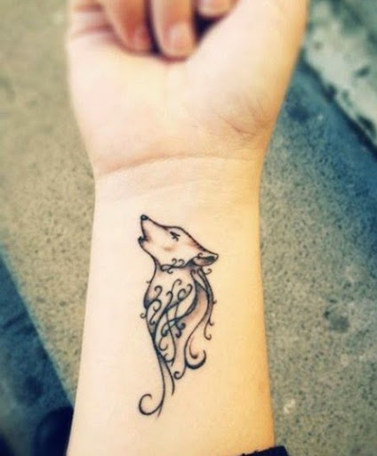 wolf wrist tattoo ideas for girls