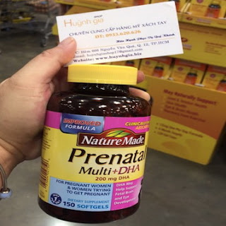 Vitamin tổng hợp cho bà bầu Nature Made Prenatal Multi + DHA mua tại Mỹ