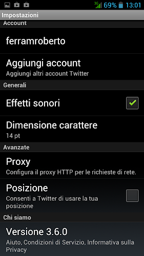 Twitter per Android 3.6.0