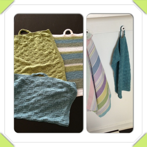 Livet som nyresyg.: Lidt mere kreativt - strikkede håndklæder