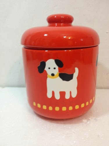  Waechtersbach Red Dog Cookie or Doggie Treat Jar 9 in high Made in Germany Puppy