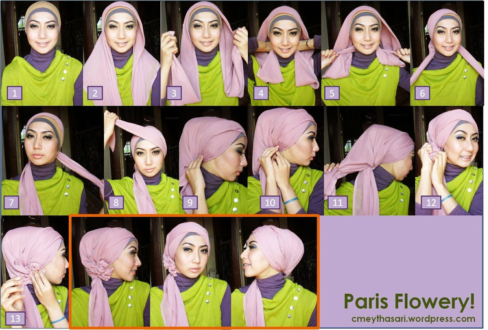 Tutorial Hijab Pashmina Kombinasi 2 Warna Tutorial Hijab Paling