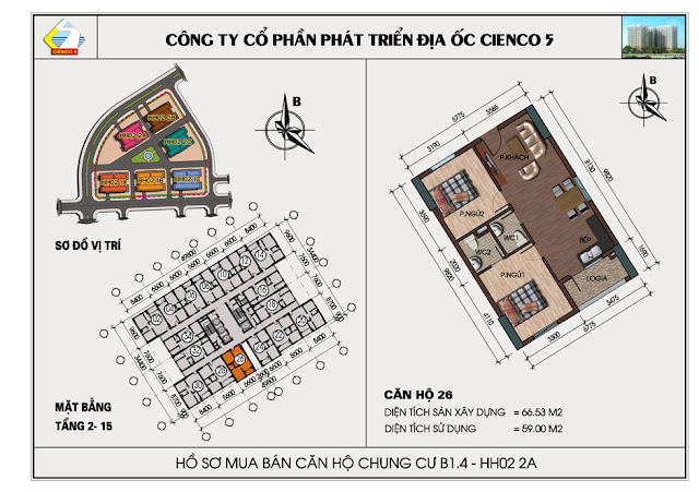 Mặt Bằng Căn hộ 26 Chung Cư B1.4 HH02-2A Thanh Hà Mặt Bằng Căn hộ 26 Chung Cư B1.4 HH02-2A Thanh Hà
