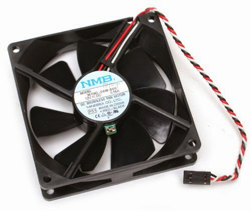  Genuine NMB Minebea Co LTD 3610KL-04W-B66, 12 Volt, 0.56Amps, DC Brushless Cooling Fan 92mm x 92mm x 25mm With Thermal Control Heat Sensor Switch, With Dell Latch Style 5.5-Inch 3-Pin 3-Wire Connector