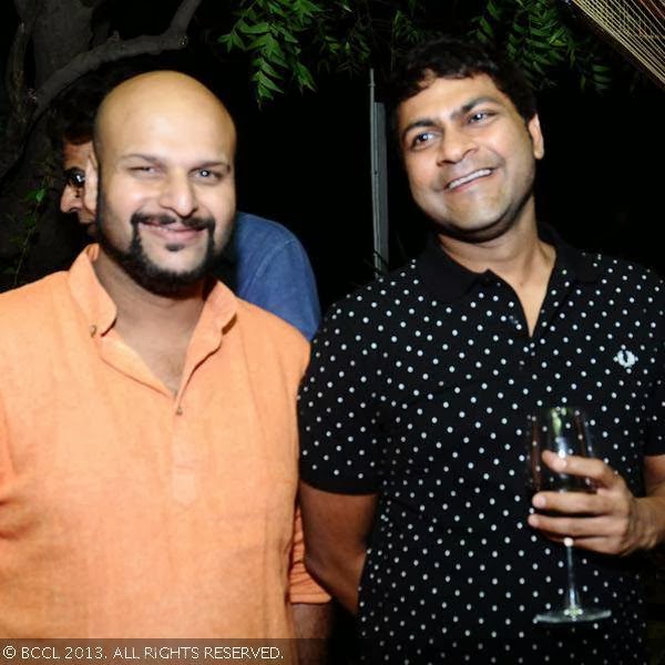 Gautam Gupta and Manish Gupta during the opening party of Wills Lifestyle India Fashion Week (WIFW) Spring/Summer 2014, held at Olive, Mehrauli, New Delhi, on October 09, 2013.
