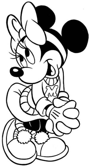 Minnie Mouse chearleader coloring pages