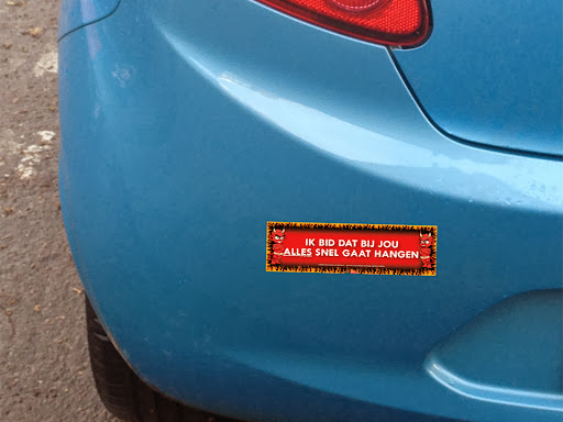 Fun bumpersticker voorbeeld1