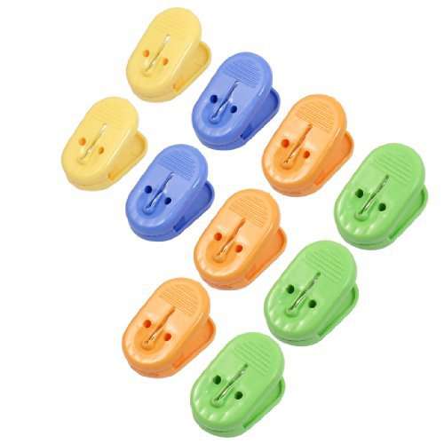 Amico 10 Pcs Multicolor Metal Spring Plastic Hanging Clothes Clips