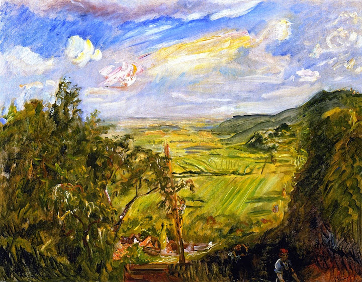 Max Slevogt - Cherry Harvest, View from Heukastel toward the South, 1926