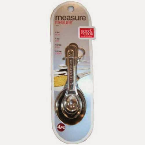  Good Cook 4-Piece Stainless Steel Measuring Spoons, 2 Pack