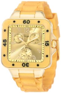  Invicta Women's 1309 Angel Collection Multi-Function Gold Rubber Watch