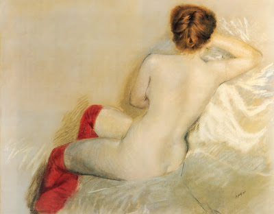 Giuseppe de Nittis - Nude with Red Stockings