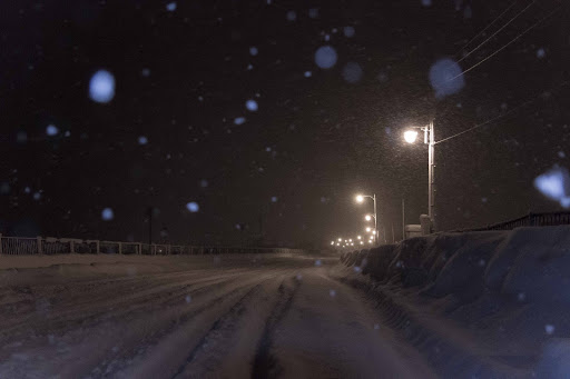 雪の夜 Inaphoto 田舎の写真