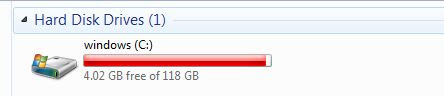 Low free disk space
