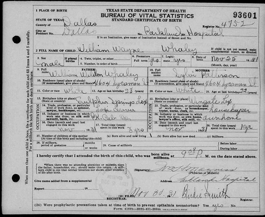 Roland "Bud" Culligan claimed he followed an E.A. order to execute three Dallas Shooters WhaleySonBirth1931