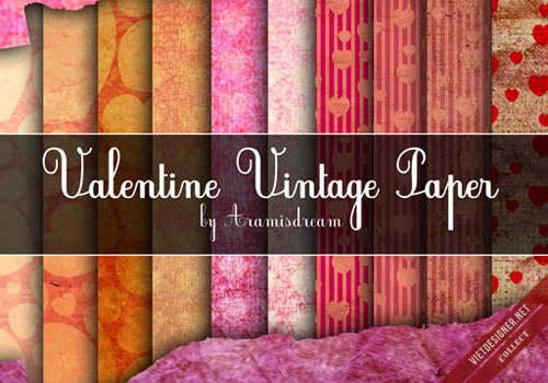 10 Vintage Valentine Paper Textures