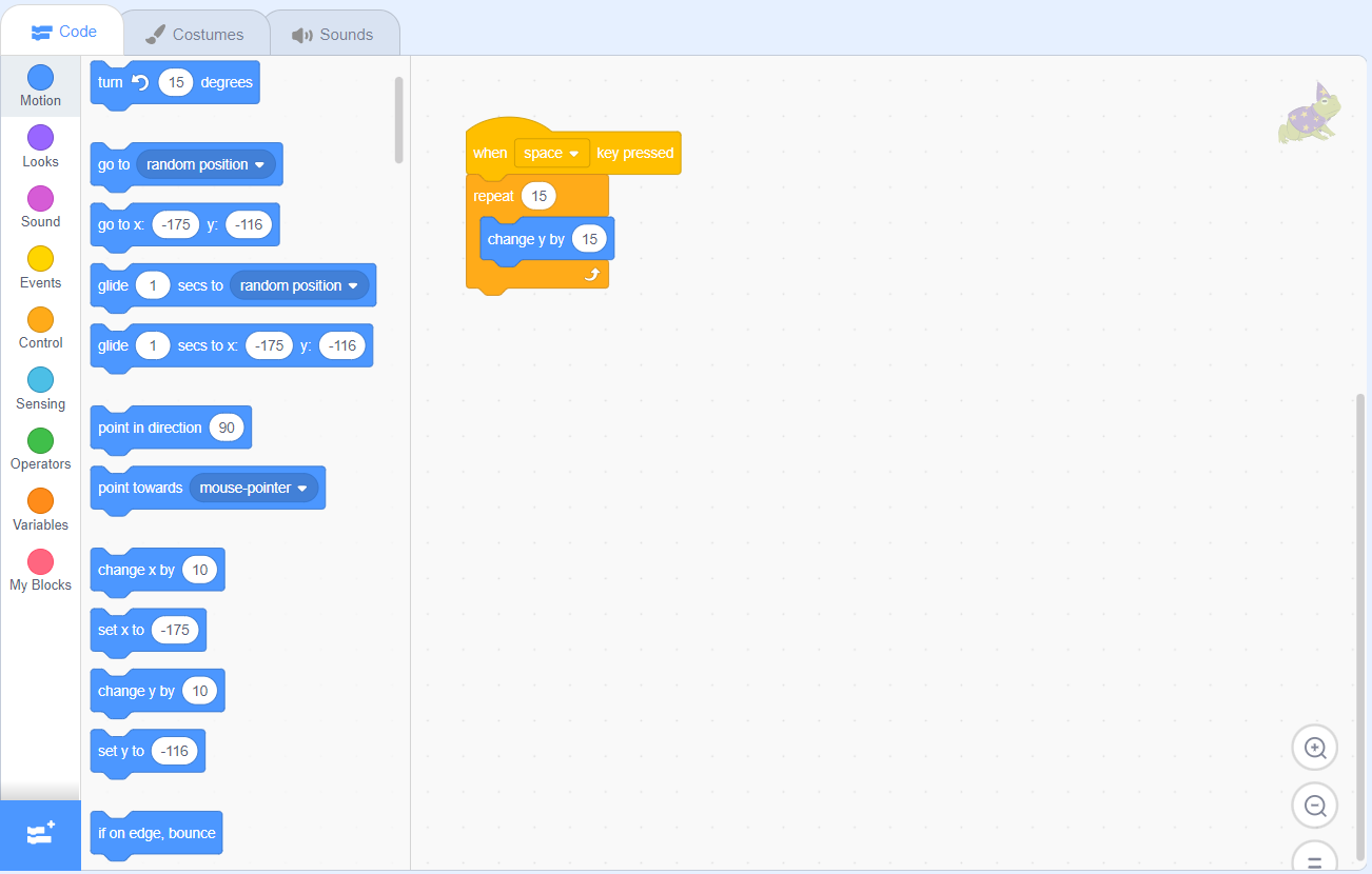 add a change y by block