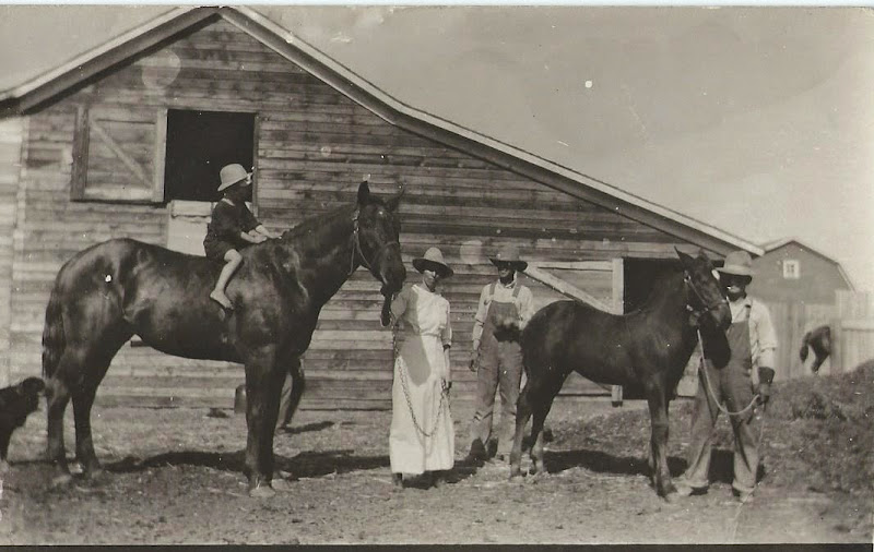 Grandpa Bud Light in the middle, Grandma Minnie holding mare