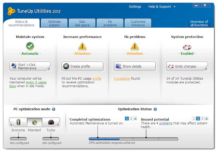 tuneup utilities 2012 screenshot TuneUp Utilities 2012 Version 12.0.2020.22 Full Serial