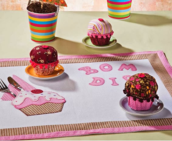Jogo americano patchaplique cupcake Jogo americano patchaplique cupcake
