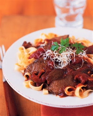 Italian Braised Parmesan Beef with Wild Mushroom Sauce Recipe - Diabetic Gourmet Magazine - DiabeticGourmet.com