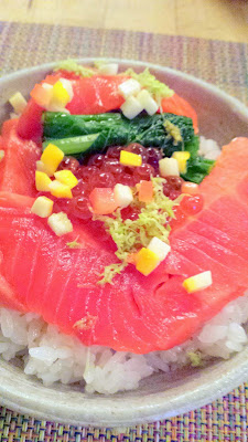 Salmon Oyakodon with Koshihikari Rice, Nodoguro August themed pop-up- Haruki Murakami 8/12/2014