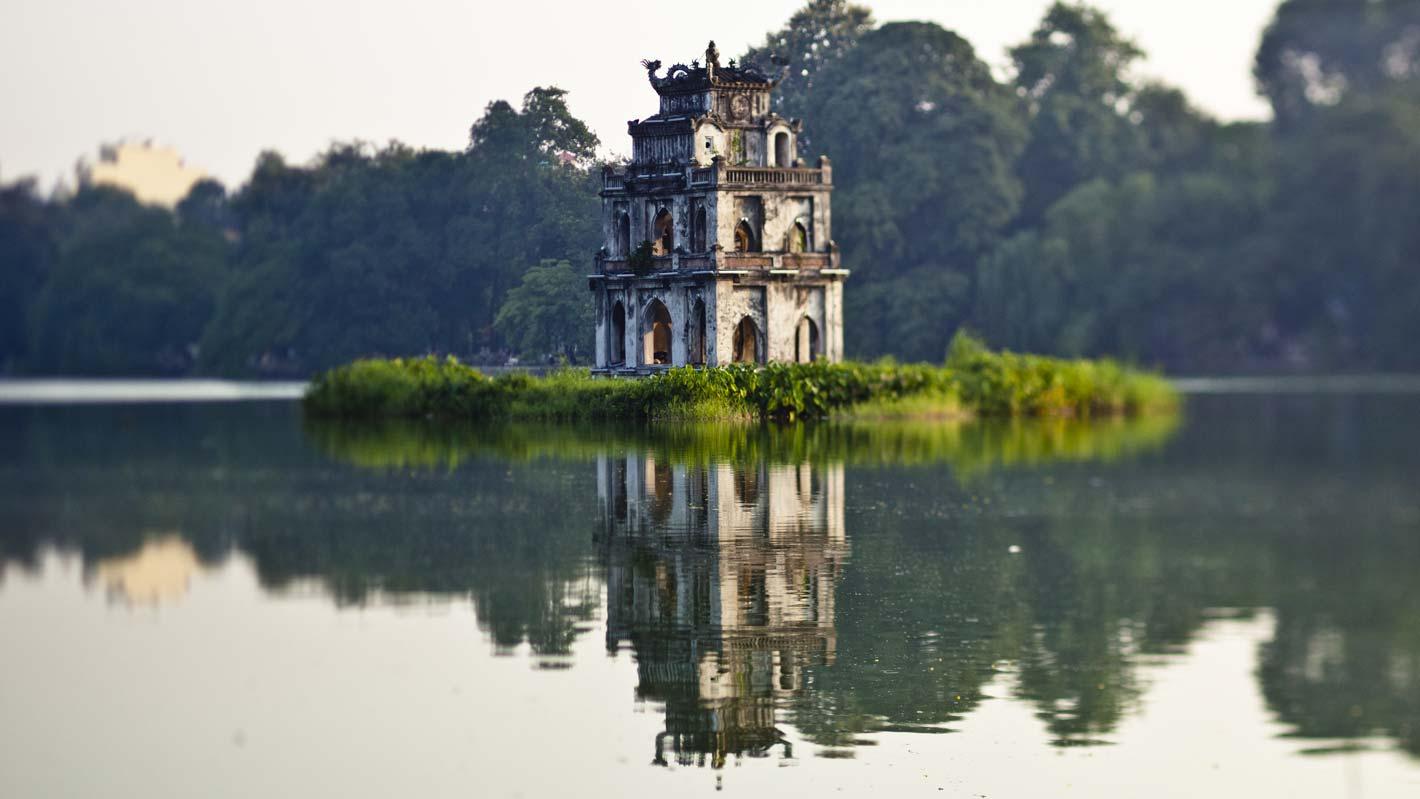  Turtle Tower on Hoan Kiem Lake - The most famous sight in Hanoi