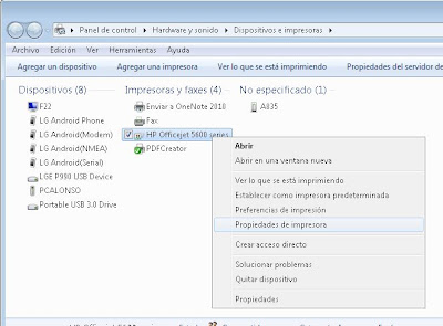 Compartir impresora en equipo principal con Microsoft Windows 7