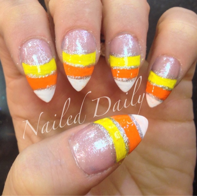 Day 293 - Candy Corn French - Nailed Daily