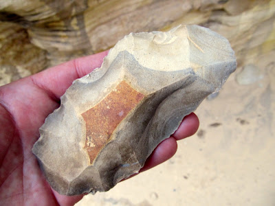 A roughly-worked stone tool