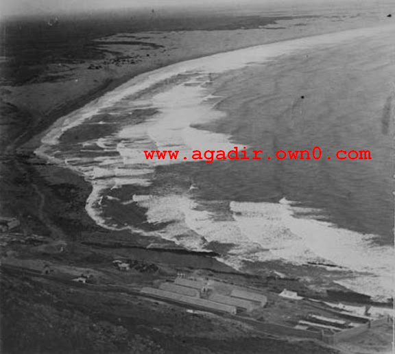 شاطئ اكادير قبل وبعد الزلزال سنة 1960 Fhfghfj