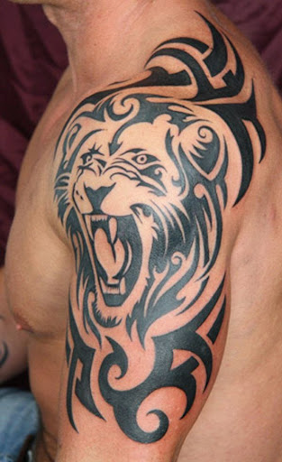 tribal lion tattoos designs pictures
