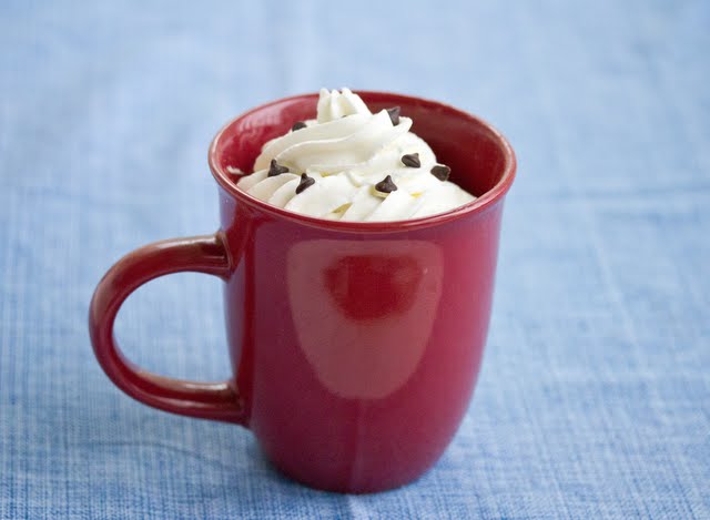 Java Chip Mug Cake topped with whipped cream