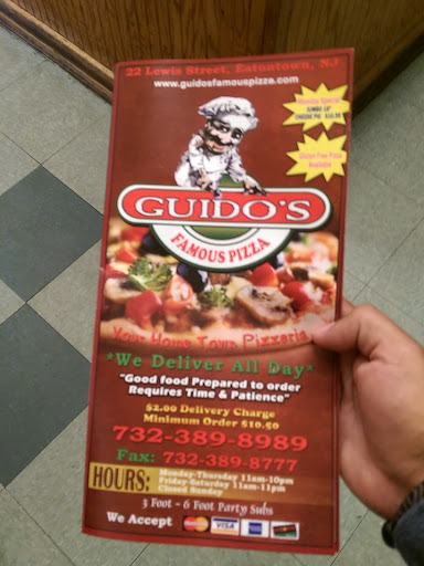 Pizza Restaurant «Guidos Pizza», reviews and photos, 22 Lewis St, Eatontown, NJ 07724, USA