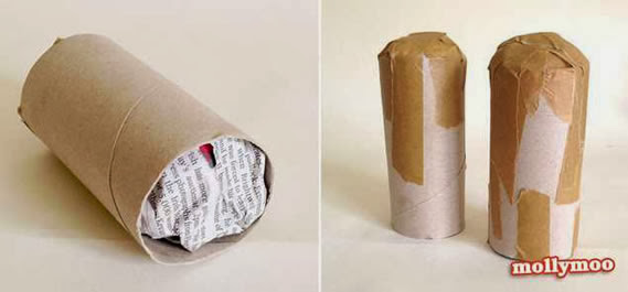 reciclagem com rolo de papel