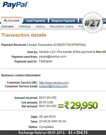 Neobux Payment Proof 27