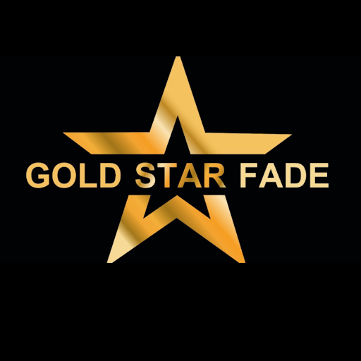 Gold star fade barbershop logo