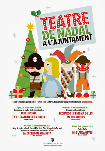 El grup de teatre infantil de la falla l'Avinguda actuarà en el cicle Teatre de Nadal de l'Ajuntament de Torrent. Saló d' Actes de l'Ajuntament de Torrent, del 26 al 28 de Desembre i 2 de Gener El grup de teatre infantil de la falla l'Avinguda actuarà en el cicle Teatre de Nadal de l'Ajuntament de Torrent. Saló d' Actes de l'Ajuntament de Torrent, del 26 al 28 de Desembre i 2 de Gener