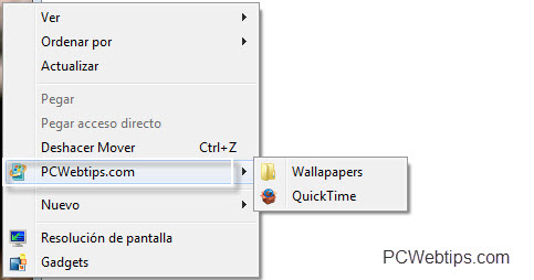 menus contextual windows 7 