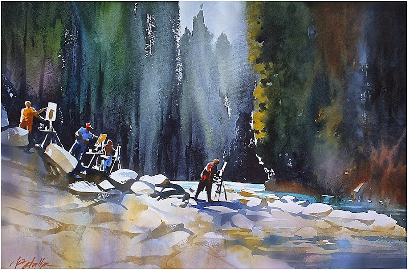 Painters on the Capilano – Vancouver. Artist Thomas Schaller 