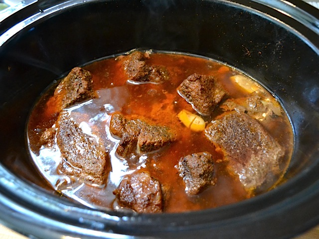 cooked beef in slow cooker 