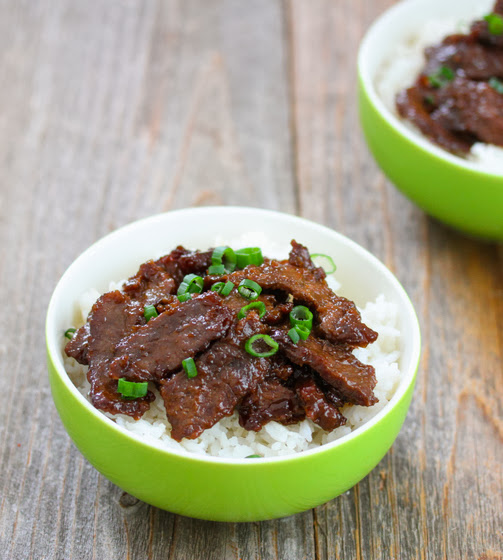 photo of a bowl of mongolian beef with rice