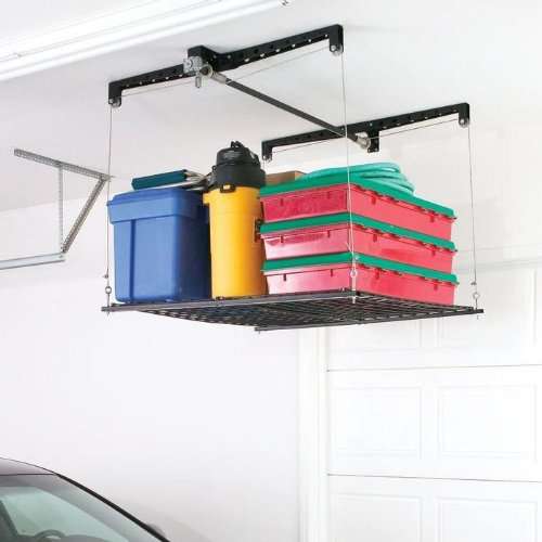 Racor PHL-1R Pro HeavyLift 4-by-4-Foot Cable-Lifted Storage Rack